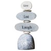 Live Love Laugh Engraved Stone Rock Cairn Stacked Zen Garden