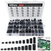 VEPEPE 150 Pcs Plastic Spacers Black, 20 Size Round Non-Threaded