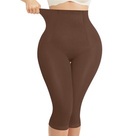 Nebility Compression Leggings for Women Seamless Shapewear Butt Lifting Panties Waist Trainer Tummy Control Thigh Body Shaper (Small, Chocolate Brown)