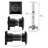 HOJLKLD Door Viewer, Brass 220 Degree Wide Angle Square Peephole