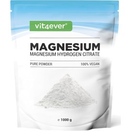 Magnesium Powder - 1000 g - Good Solubility - Pure Powder without Additives - With Measuring Spoon - Premium Quality - Vegan