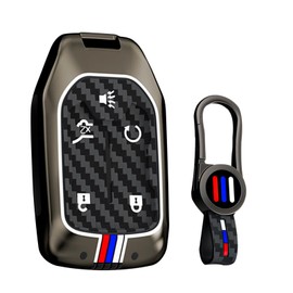 ontto 5-Button Car Key Holder Fit for Chevy Silverado 1500 2500HD 3500HD Tahoe Suburban,Antiscratched Key Case with Luminous Strips Fit for GMC Sierra 1500 Yukon Acadia Terrain,Black