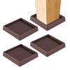 Swpeet 4Pcs 3" x 3" Square Brown Rubber Anti Skid