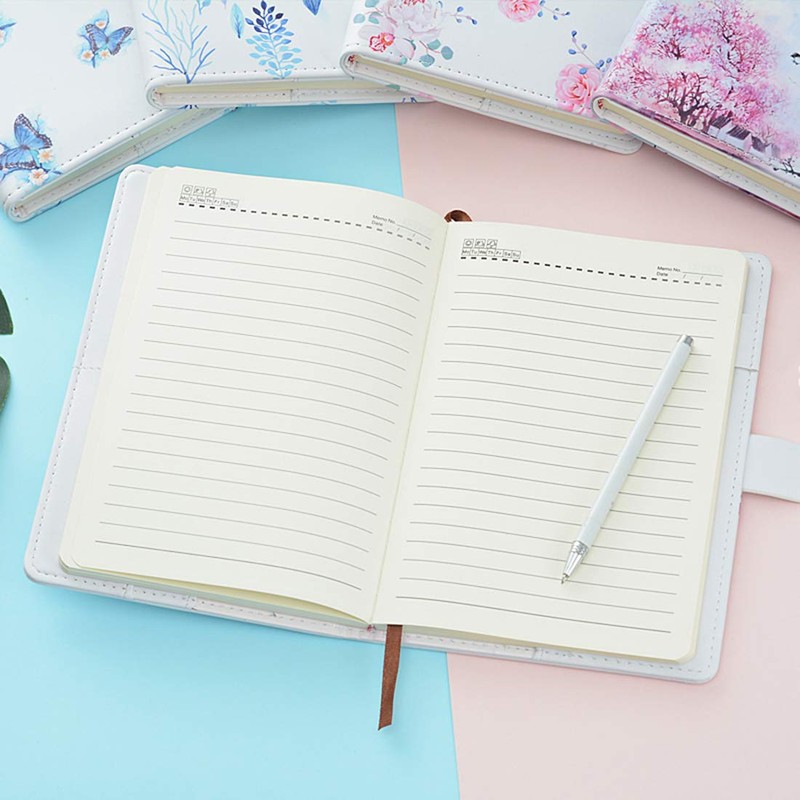 ToiM A5 Secret Diary with Lock, PU Leather Journal (Spring)