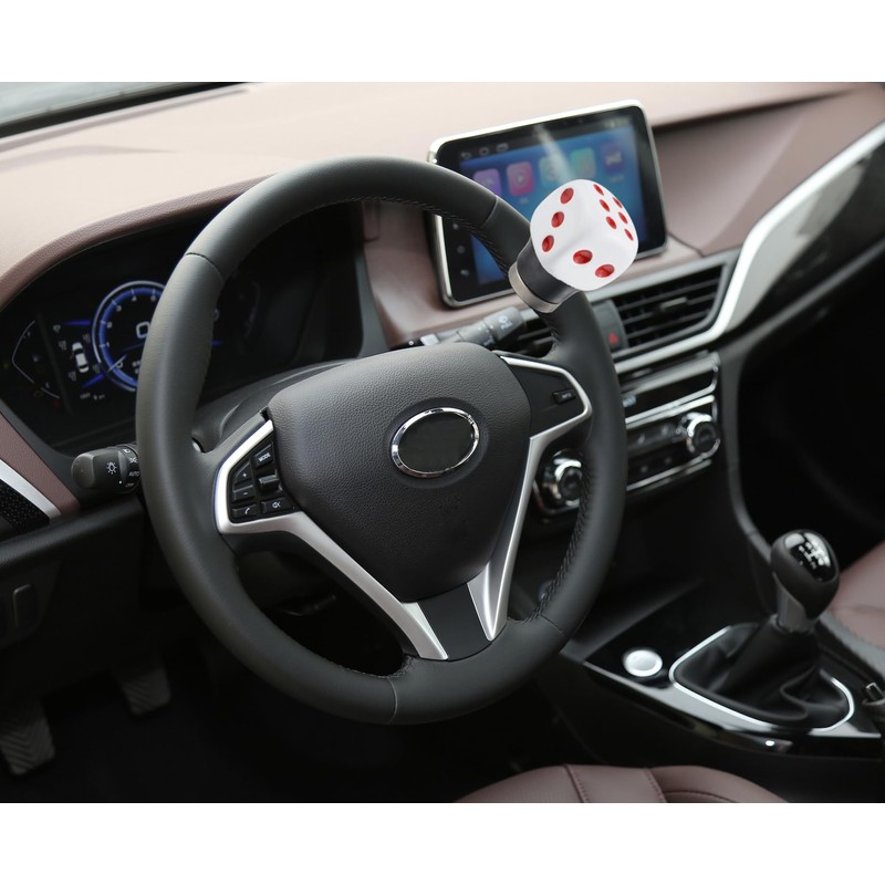 Lunsom Steering Wheel Spinner, Dice Shape Car Turning Wheel Knob