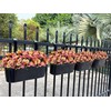 Joyfernal Hanging Planters for Outdoor Plants, 17" Railing Planter Pots,