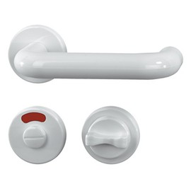 Alpertec R 40130220 Door Fitting White Plastic for Bathroom Doors with Locking Latch Including Mounting Material