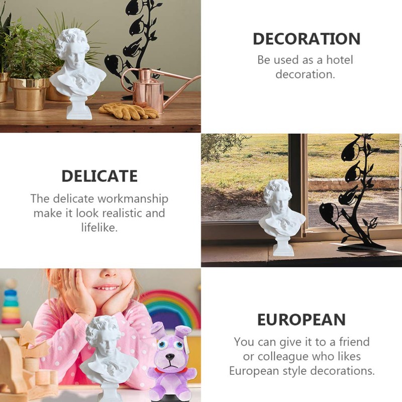 EXCEART Resin Sketch Figures Beethoven Bust Statue Figures Plaster Line