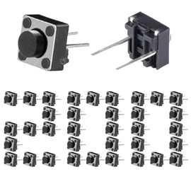 200pcs Tact Button Switch 6 x 6 x 5 mm PCB Momentary Tactile Tact Push Button Switch SPST Miniature/Mini/Micro/Small PCB (2 Pin)