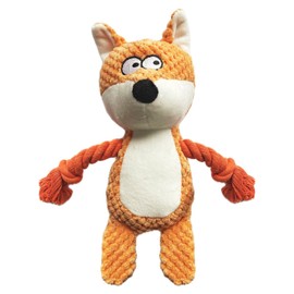 YUREMEEY Dog Toy, Cuddly Toy, Tug of War, Plush Dog Toy, Squeaky Dog Toys with Crinkle Paper, Interactive Stable Toy, for Puppies, Small, Medium Dogs, Fox