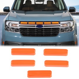 Aunginsy Car Front Bumper Grille Cover Trim Compatible with Ford Maverick Lariat 2022-2024 Front Grille Inserts Clip-in Grille Guard Car Air Inlet Vent Grille Decorative Cover ABS Exterior Accessories