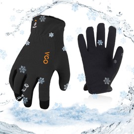 Vgo... 1Pair 5℃/41°F Winter Work Gloves, Cold Weather Safety Work Gloves,Cold Storage or Freezer Glove AL8736FL(Black,L)