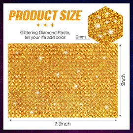 Remuuly 3 Pcs Microphone Self Adhesive Cover Stickers 9.45 x 6.3 x 0.24 Inches Karaoke Microphone Sleeve Sparkly Glitter Mic Handle Stickers Bedazzled Bling Crystal for Cosplay Decoration(Gold)