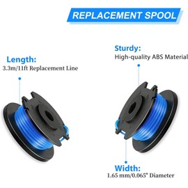 Yweller RAC124 AC14RL3A Trimmer Spool Compatible with Ryobi 18V 24V 40V Strimmer RLT1830Li,OLT1831,OLT1825,OLT1832,0.065"/1.65mm,11Ft/3.3 M Replacement Spool Line and Spool Cover (8X Spool+ 2X Cover)