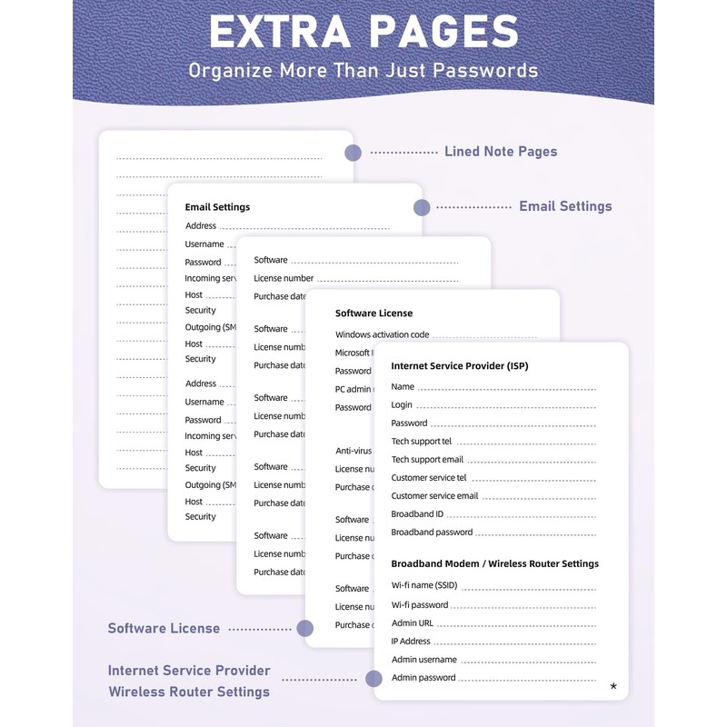 WEMATE Password Book with Alphabetical Tabs, Spiral Password Keeper Book