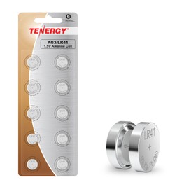 Tenergy 1.5 Volt Battery Button Cell LR41, ag3 Batteries Equivalent, Ideal for thermometers, Watches, Laser Pointers, Small Toys, Portable Electronics, 10 Count