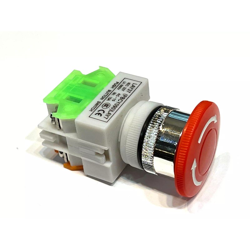 endlessparts Yellow ring Emergency stop switch button latching push pull