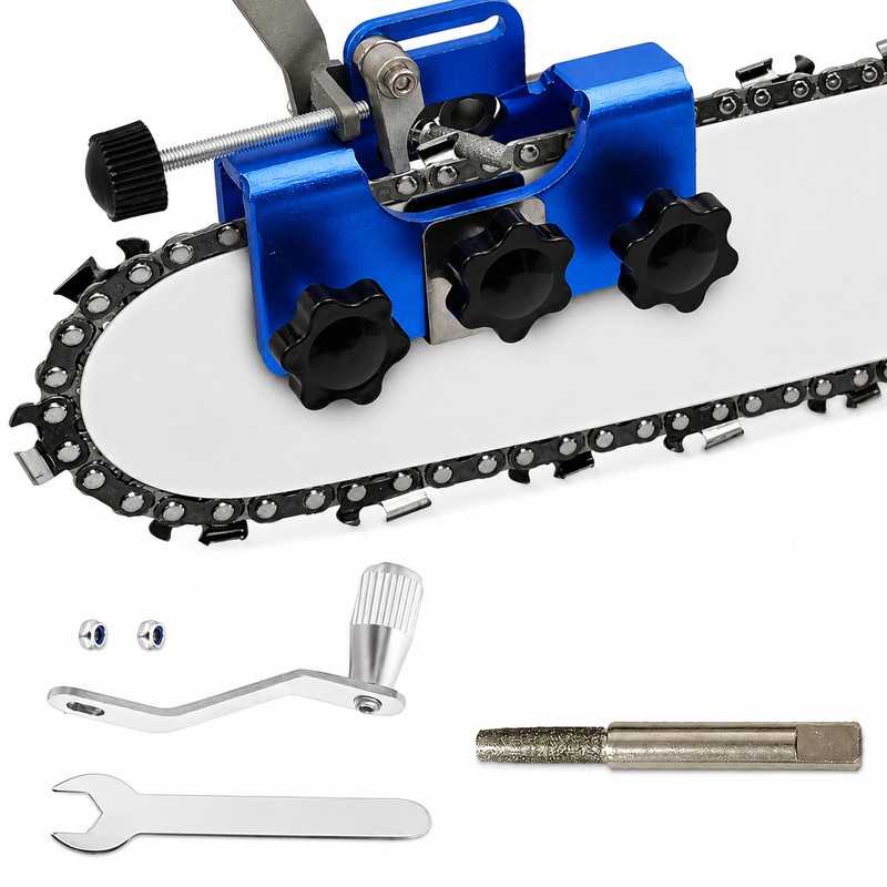 Portable Chainsaw Sharpener Jig for Chain Maintenance – Hand-Crank Sharpening