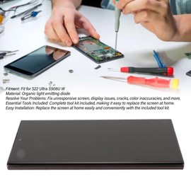 Kit de Reemplazo de Pantalla, para S22 Ultra S908U W Conjunto de Digitalizador de Pantalla Táctil, con Función de Huella Digital, Marco, Herramientas de Reparación, Accesorios de