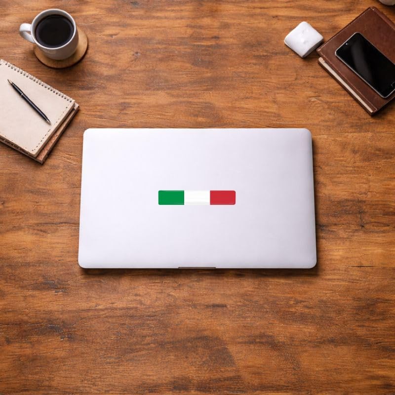 Xalvoria 4 Pack Italian Flag 3D Epoxy Car Stickers