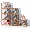 Foluck Large Display Shoe Storage Box, 8 Pack Clear Plastic
