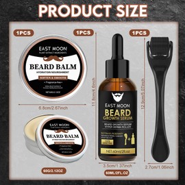 Beard Growth Set, Beard Care Set, Beard Growth Serum Oil/Beard Roller (Black HL)