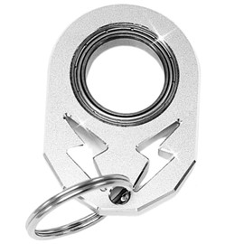 YIPUKIYI Keychain Spinner Fidget Ring Metal Key Chain Spinner Fidget Ring Type Toy for Man Women and Kids (Silver)