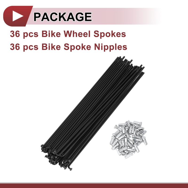 VekAuto 36 Set 12G Bicycle Spokes 210mm Bike Wheel Spokes