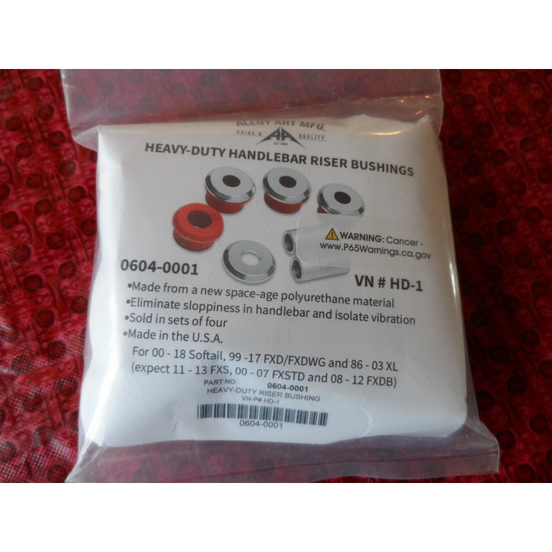 Alloy Art HD-1 Heavy-Duty Handlebar Riser Bushings for Harley 1984-2017