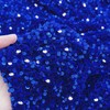 Royal Blue Sequin Fabric Velvet Stretch Fabric by The Yard