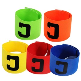 Soccer Captain Adjustable Armband for Kids - Youth Team Sports Accessories with 5 Colors per Pack, Vice/C Captain Armband for Basketball, Soccer Training & Games - Lightweight, Durable