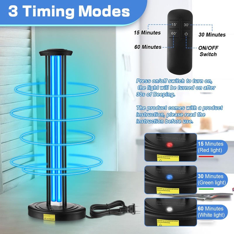 Qualirey 100W UV Light Sanitizer, Ozone Free, Safe for Children