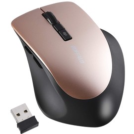 Buffalo BSMBW325BP Wireless Mouse, Wireless Quiet, 5 Buttons (Back/Forward Buttons) DPI Switching, Blue LED, Beige Pink