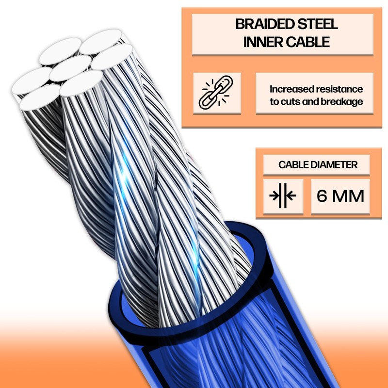 JP Sales E Scooter Lock Robust Steel Cable 60 cm
