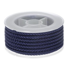 HARFINGTON Nylon Thread Twine Beading Cord 4mm Extra-Strong Braided Nylon Crafting String for Bracelets Jewelry Making DIY Crafts 3.2M/10.5 Feet, Dark Blue