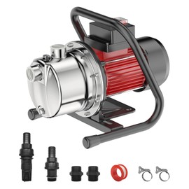 1.6HP Shallow Well Pump, 1300GPH Shallow, Portable water, for Garden Farm Irrigation Lawn, Sprinkler System, transfer pump Remove Standing Water, Landscape Fountain.