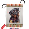 Mahogany Rottweiler Happiness Garden Flag Set with Stand Animals Dog