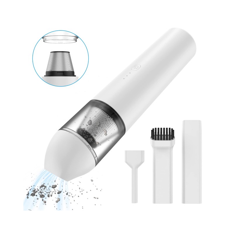 SonicPower Rechargeable Car Vacuum, 3 Mixed Use Attachments Included, Long