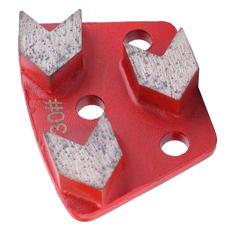 3PCS Trapezoid Diamond Floor Grinding Pad Disc #30 Grit Metal