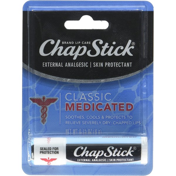 Chapstick Classic Medicated Lip Balm, 0.15 Ounce, 3 Count