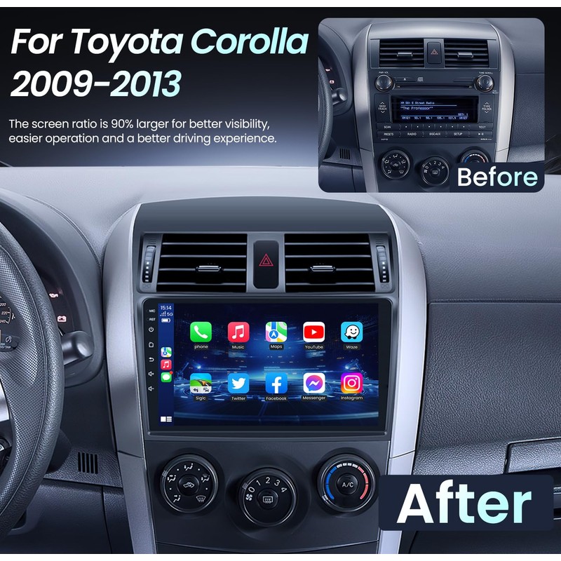 Car Radio Stereo for Toyota Corolla 2009 2010 2011 2012