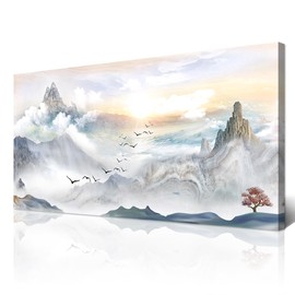 Wapluam Canvas Wall Art For Living Room Wall Decoration For Bedroom Office Wall Decor Mountain Landscape Abstract painting Watercolor Pictures Modern Prints Room Decor Ready To For Home Decor 20x40