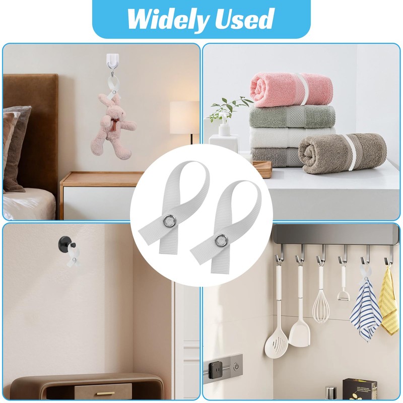 Towel Clips Hanger Set, 12Pcs Tea Towel Hanging Clips, Loop
