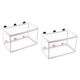 COMOK White Nylon Mesh Fish Fry Hatchery Breeder Box Separation Net w Suction Cups 2Pcs