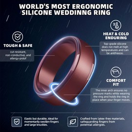 Egnaro Men's Silicone Wedding Rings: Classic Black Style Rubber ring - Hypoallergenic for Gym/Outdoor/Gift(1/4/7 Variety Pack with Half Size)