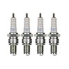 Spark Plug Set BR6ES 4 Pieces - Fits Honda MT 50 S, Scooters/Motorcycles - Spark Plugs 14mm Shielded