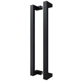 BARNSMITH 24 Inches Commercial Door Handle Pull Heavy Duty Stainless Steel Modern Square Rectangle Flat Shape Push Pull, Entrance Entry Front Office Store Garage Handle Pull Set