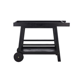 SAFAVIEH Outdoor Collection Renzo Black Slatted Bar Cart