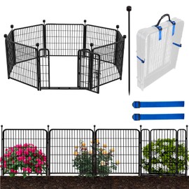 ADAVIN Garden Fencing 36 Inch High, Low Threshold Door, 10 Panels Total 22.1 Ft(L), Dog Fence Outdoor for Yard, Animal Barrier Fence, Fencing for Garden Beds, Pet Fences, Garden Fence Border.