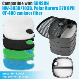 AQUANEAT 16-Pack Filter Pads – Compatible with SUNSUN HW-303B/703B CF-400 Aquarium Filter